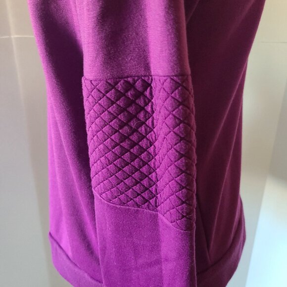 MUK LUKS THE ORIGINAL - WOMENS PLUM PULLOVER - DIAMOND DESIGN ON ELBOW SZ SMALL - Picture 4 of 7